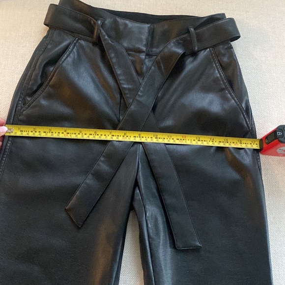 Aritzia Black Vegan Leather Belted Pant - Picture 16 of 16